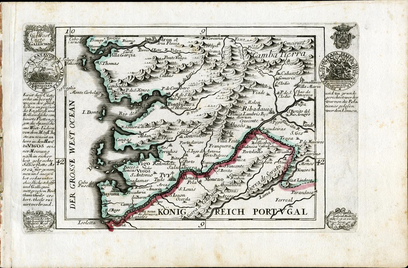 Die Süd-West cüste von Gallicien. Gabriel Bodenerhr.1702