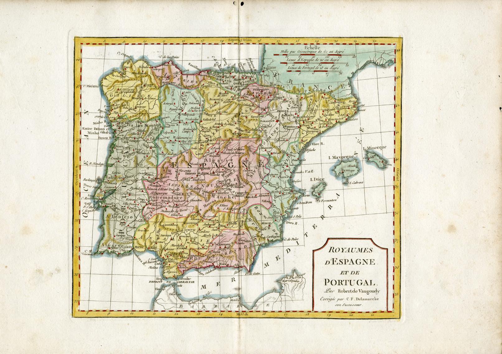 Royaumes d'Espagne et de Portugal.Robert de Vaugondy