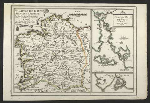 Royaume de Galice: Province d'Espagne. N. de Fe.1703