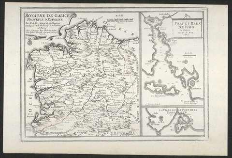 Royaume de Galice: Province d'Espagne. Nicolás de Fer. 1705
