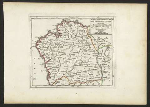 Partie Septentrionale des Etats de Castille oú se trove le Royaume de Gallice. DidierRobert de Vaugondy. 1749