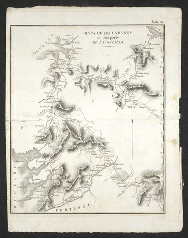 Mapa de los Caminos de una parte de la Galicia. Alexandre Laborde. 1816