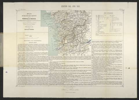 Provincia de Pontevedra: Atlas Geográfico Descriptivo de la Península Ibérica... Emilio Valverde y Álvarez. 1883