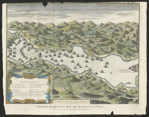 An Exact Draught of the Bay and Harbour of Vigo: For Mr. Tindal´s Contunuation of Mr. Rapin´s History of England. James Basire. 1745