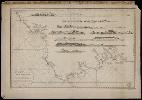 Cótes D'Espagne partie de la Galice depuis le Cap Ortegal jusqu'au Cap Silleiro. Vicente Tofiño de S. Miguel.1793