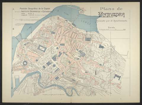 Plano de Pontevedra: Revisado por el Ayuntamiento. Sixto Vizcaino. 192?