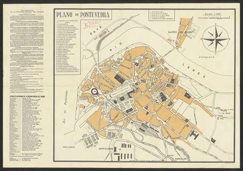 Plano de Pontevedra: Plano – Guía. Julio Montero Mouriño.1946