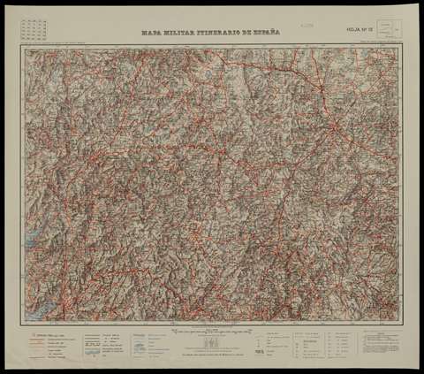 Mapa Militar Itinerario de España: Hoja 12. Cuerpo del Estado Mayor del Ejército. 1944