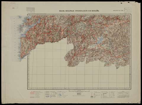 Mapa Militar Itinerario de España: Hoja 21-22. Cuerpo del Estado Mayor del Ejército.1945