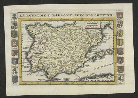 Le royaume d'Espagne avec ses confins. Paul de La Feuille. 1710