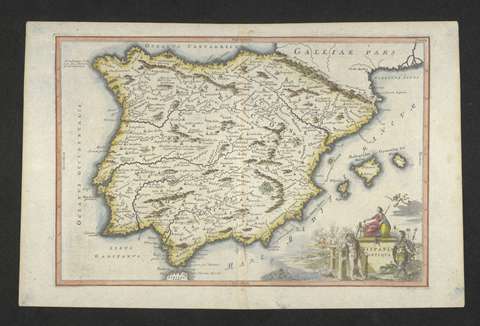 Mapa de Hispania de Cellarius. Christoph Cellarius. 1706