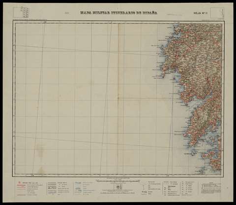 Mapa Militar Itinerario de España : Hoja 11. Cuerpo del Estado Mayor del Ejército. 1943