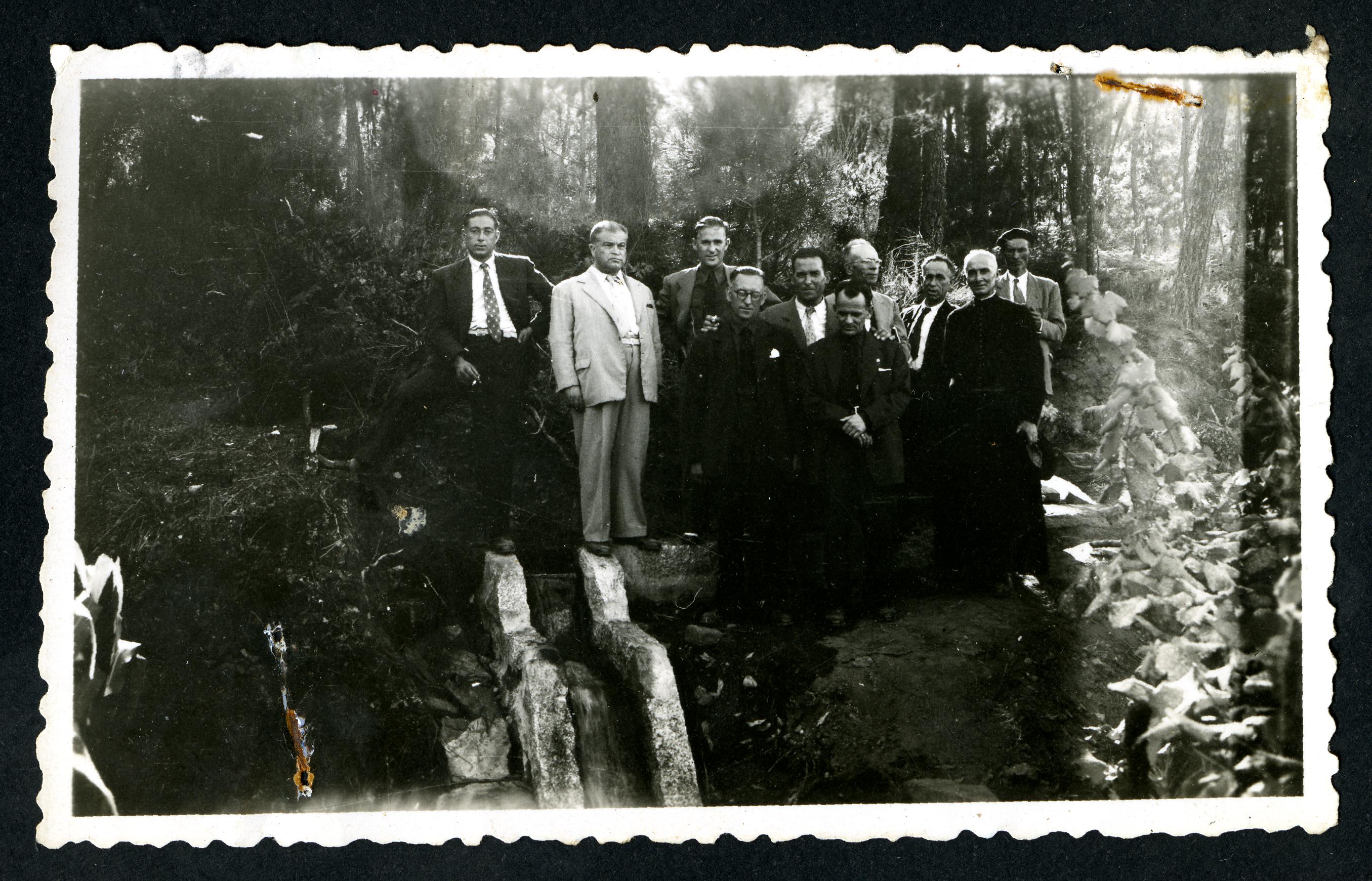 Actos de inauguración dun rego no Rosal, 1950