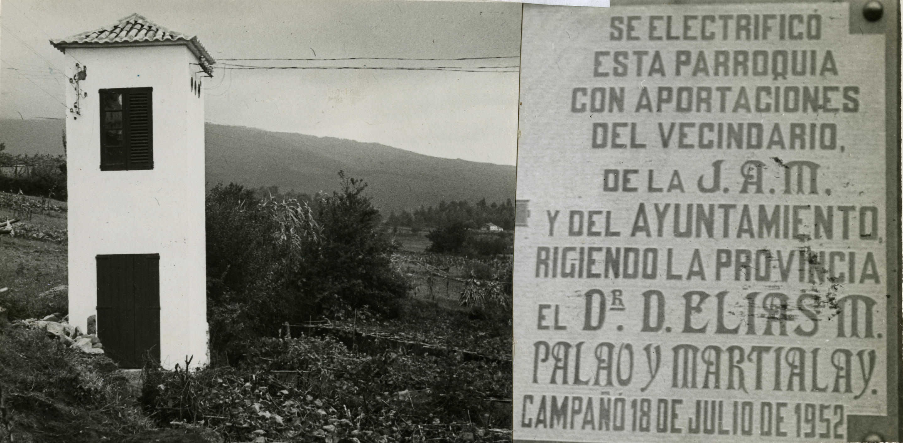 Caseta de electrificación en Campañó, Pontevedra, 1952