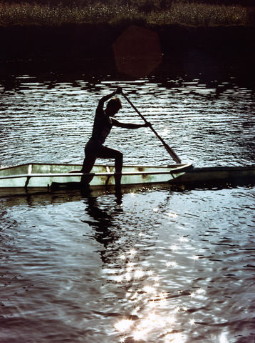 Canoísta no río Lérez, sd