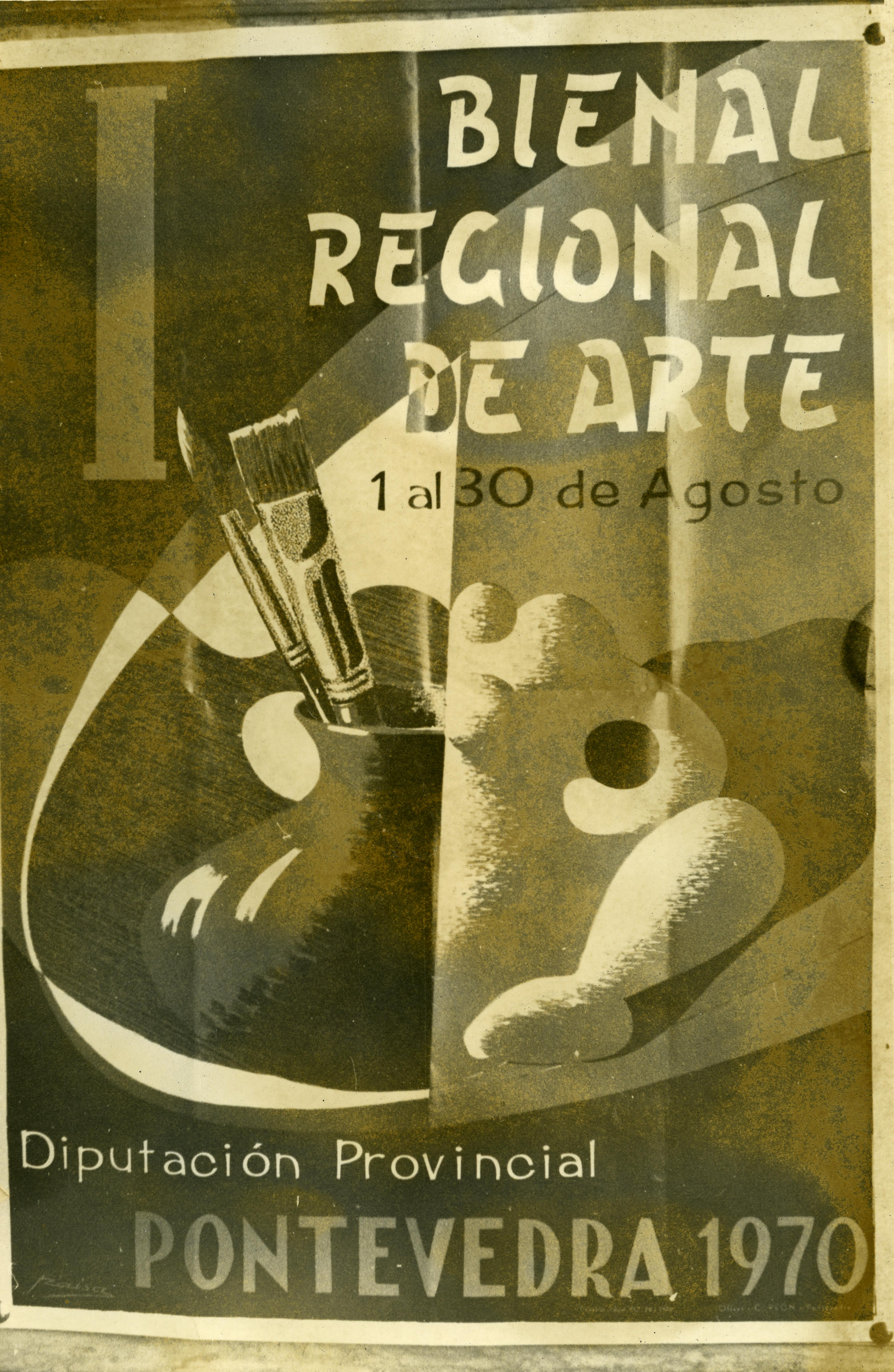 Cartel anunciador da I Bienal Rexional de Arte (1970)