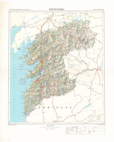 Mapa topográfico de la provincia de Pontevedra. Instituto Geográfico Nacional. 1978