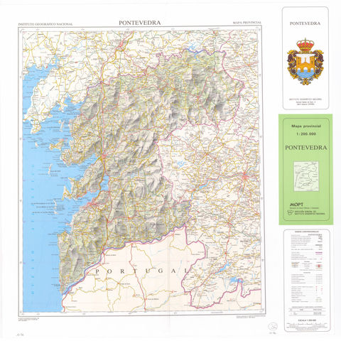 Mapa topográfico de la provincia de Pontevedra. Instituto Geográfico Nacional.1992