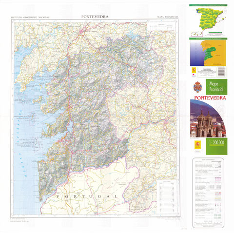 Mapa topográfico de la provincia de Pontevedra. Instituto Geográfico Nacional. 2002