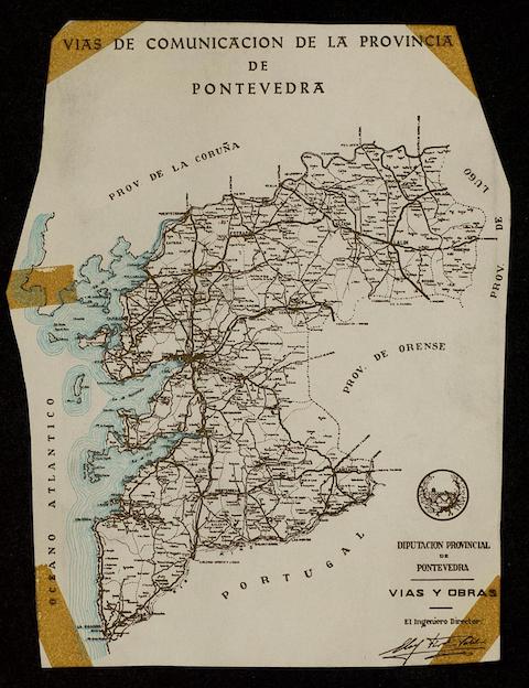 Mapa de vías de comunicación de la provincia de Pontevedra