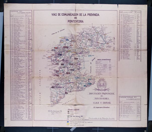 Mapa Provincial de Pontevedra. Deputación de Pontevedra. 1966