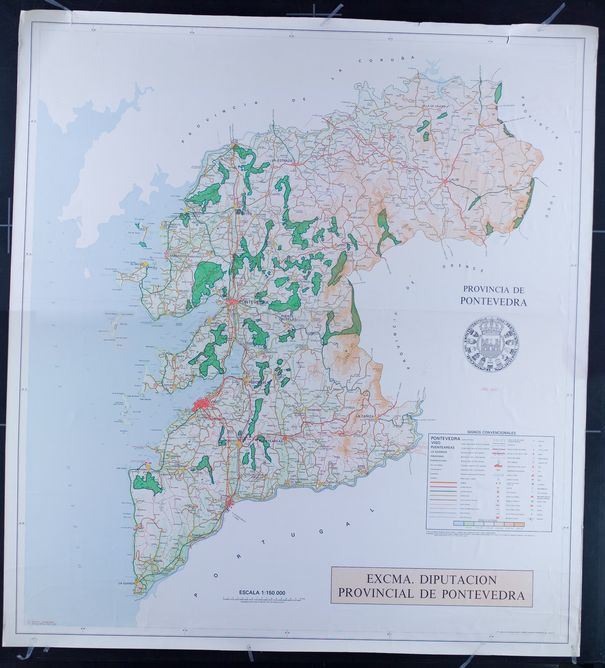 Mapa Provincial de Pontevedra. Deputación de Pontevedra. 1977