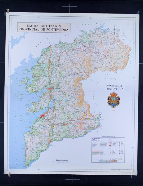 Mapa Provincial de Pontevedra. Deputación de Pontevedra. 1985