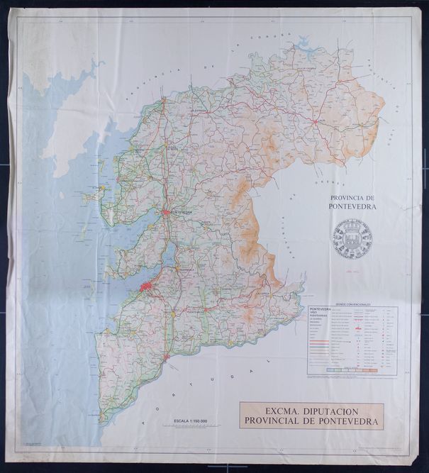 Mapa Provincial de Pontevedra. Deputación de Pontevedra. 1972